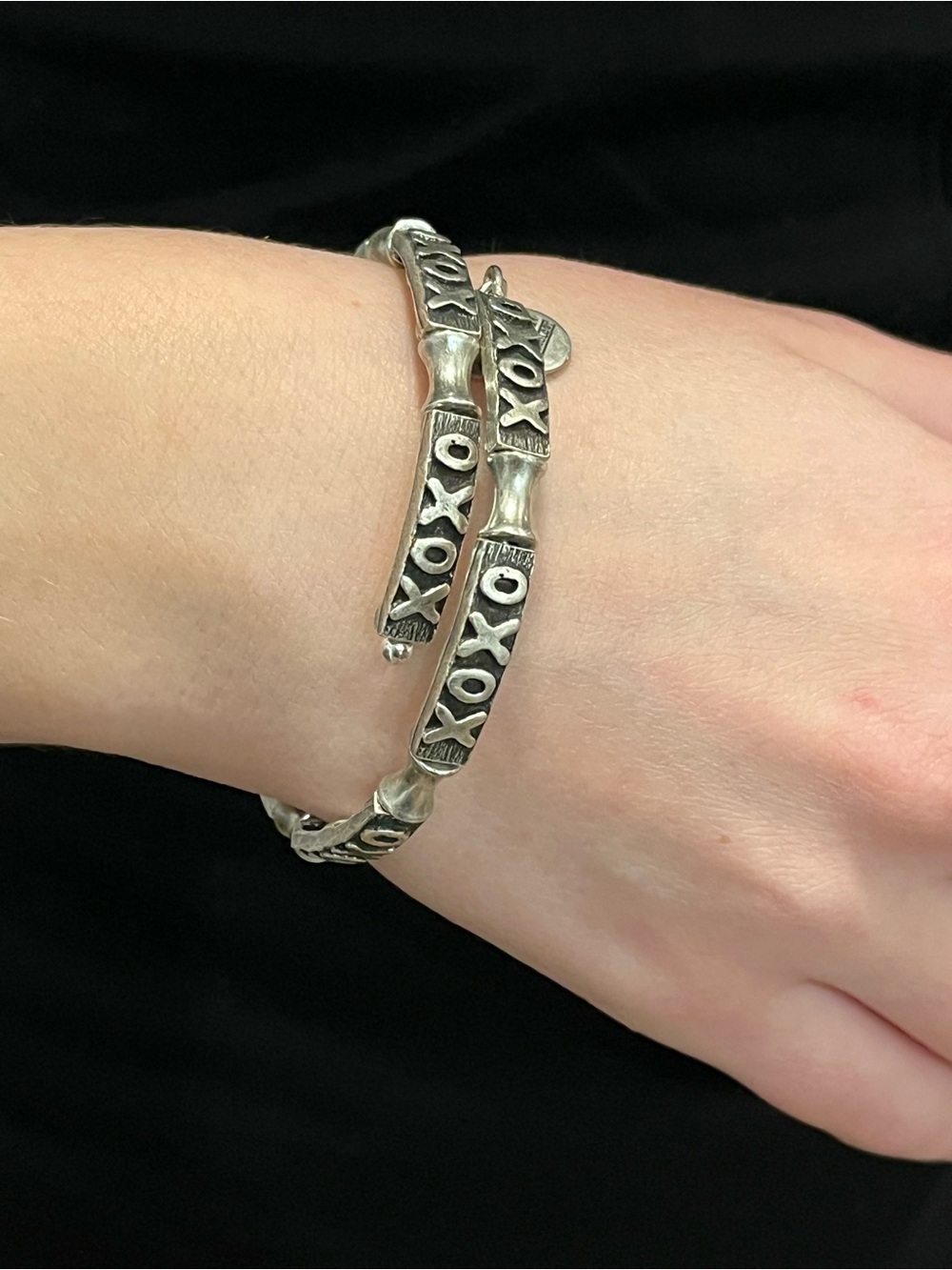 Alex and Ani Silver XOXO Bracelet - Picture 8 of 8